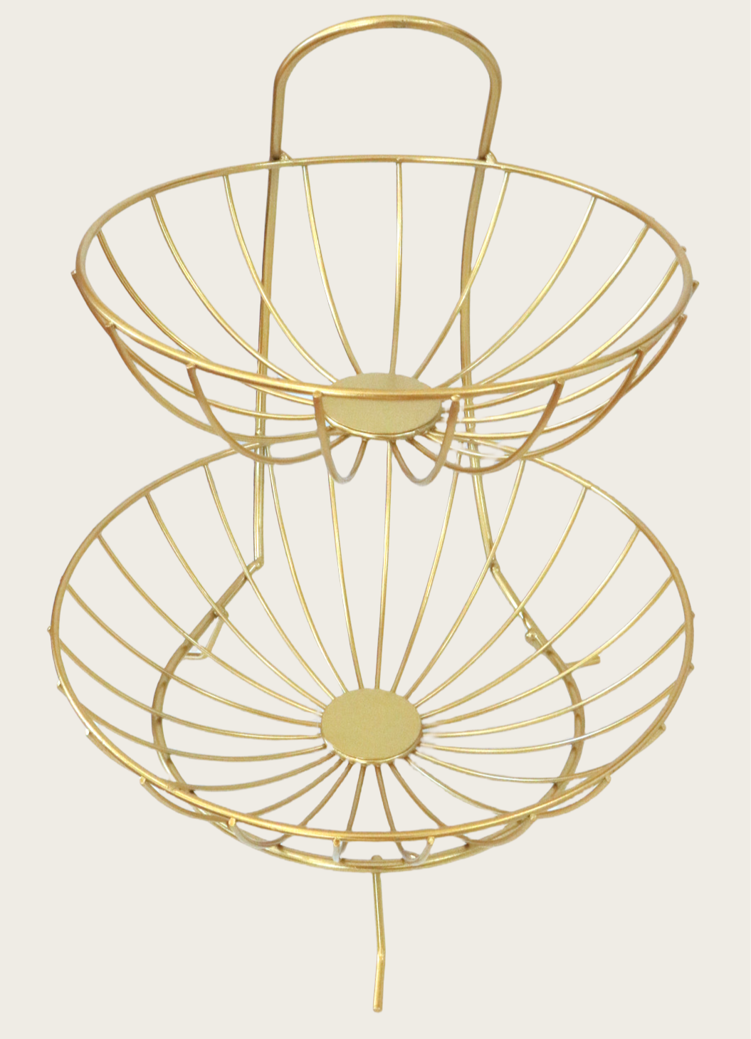 Elegant Two-Tier Gold Fruit Basket Stand
