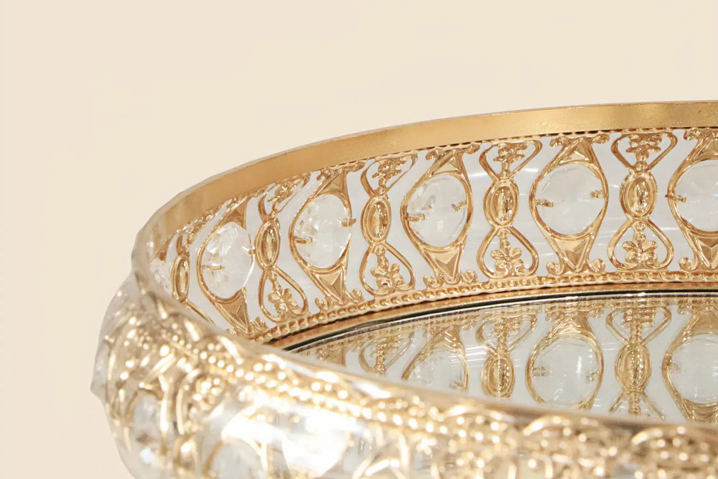 Gold-Trimmed Crystal Serving Bowl