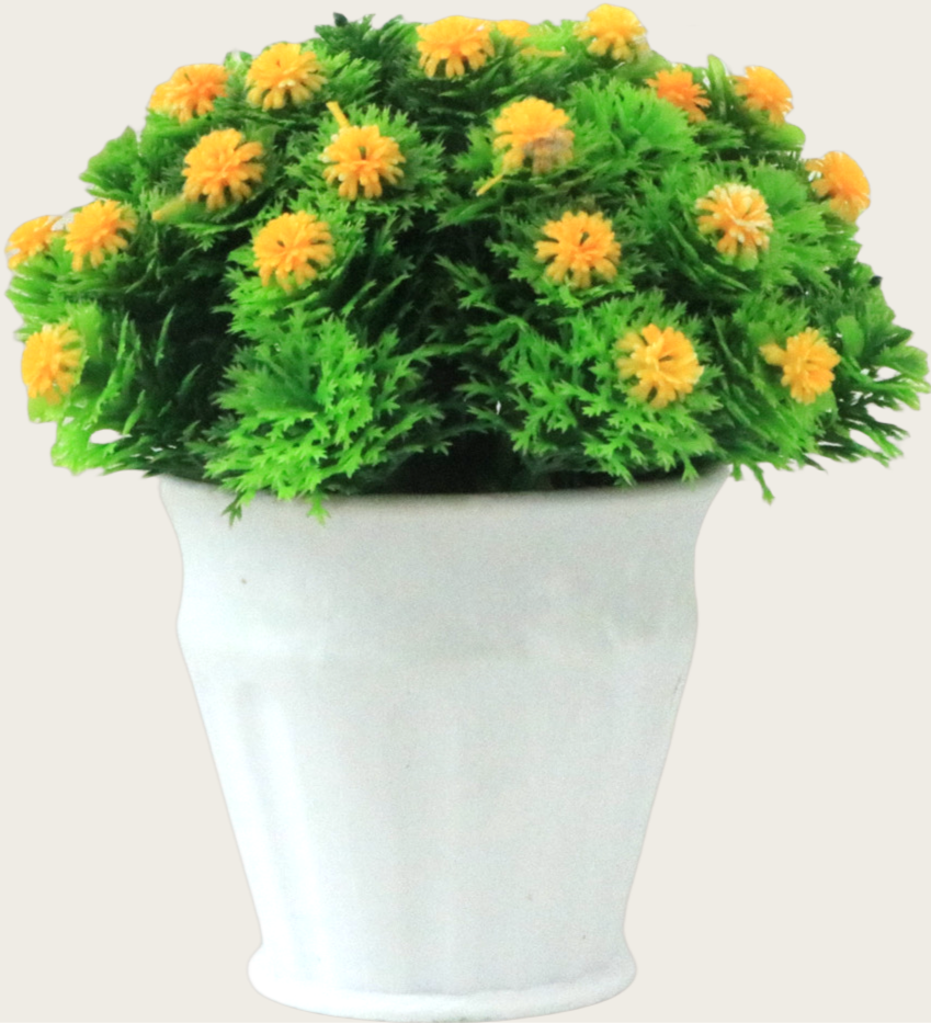 Artificial Flower Arrangements in White Pots
