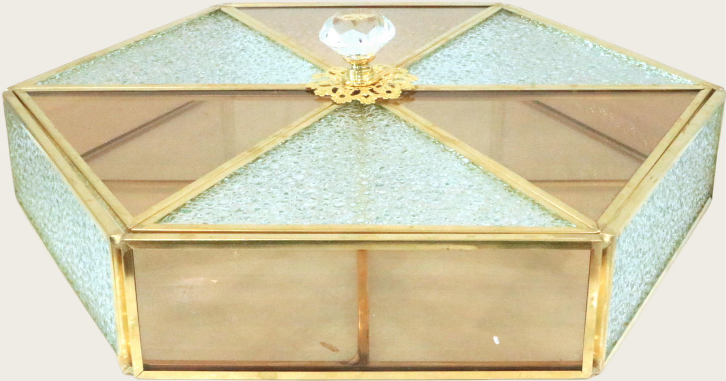 Hexagonal Glass Jewelry Box