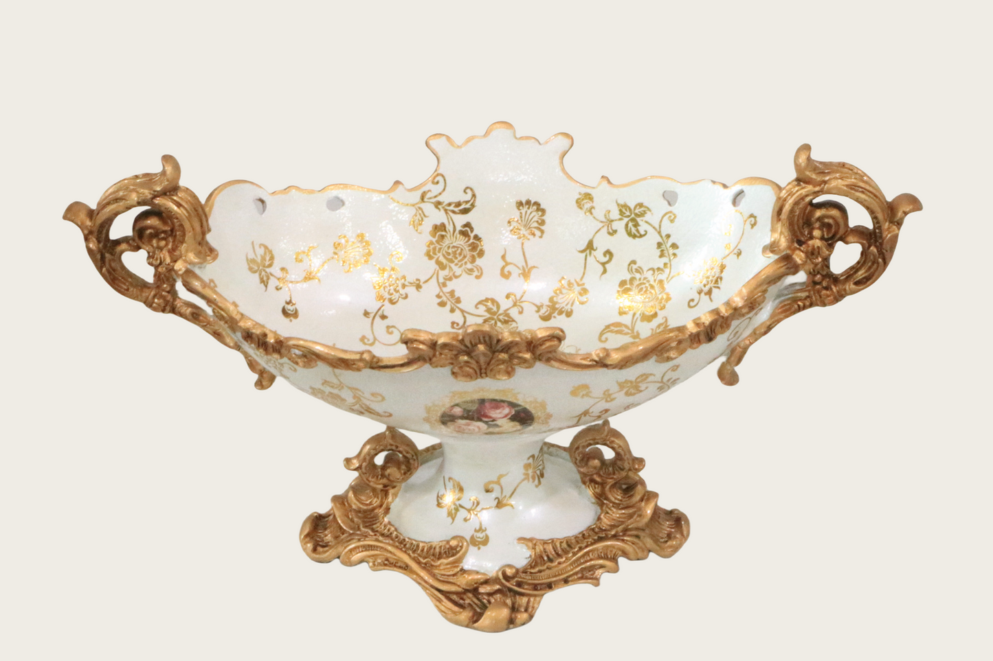 Exquisite Rococo-Style Porcelain Centerpiece Bowl