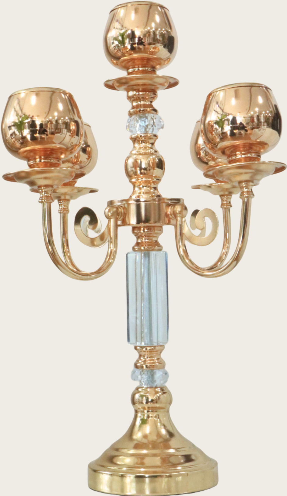 Elegant 5-Arm Gold Candelabra