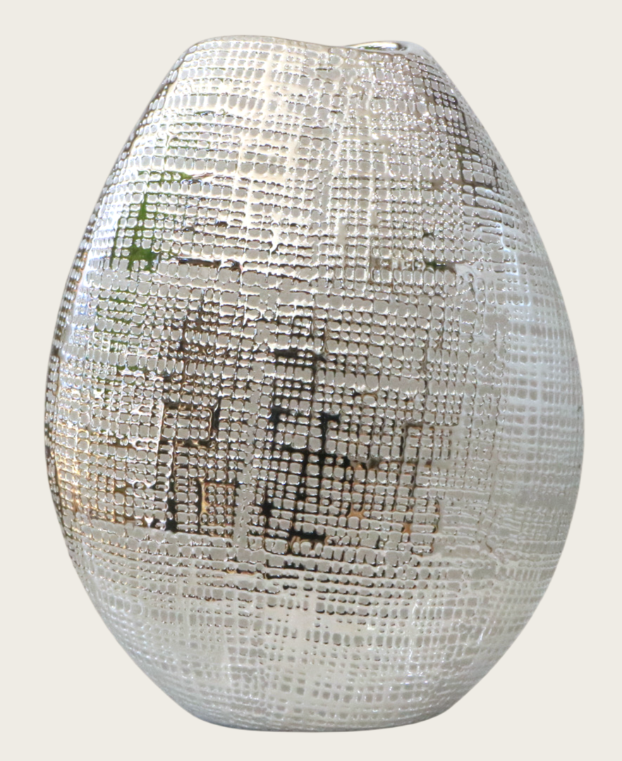 Elegant Textured Silver Vase