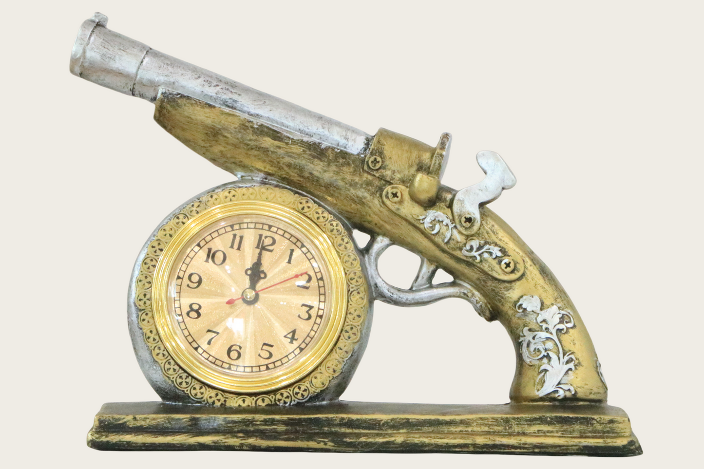 Vintage Pistol Desk Clock