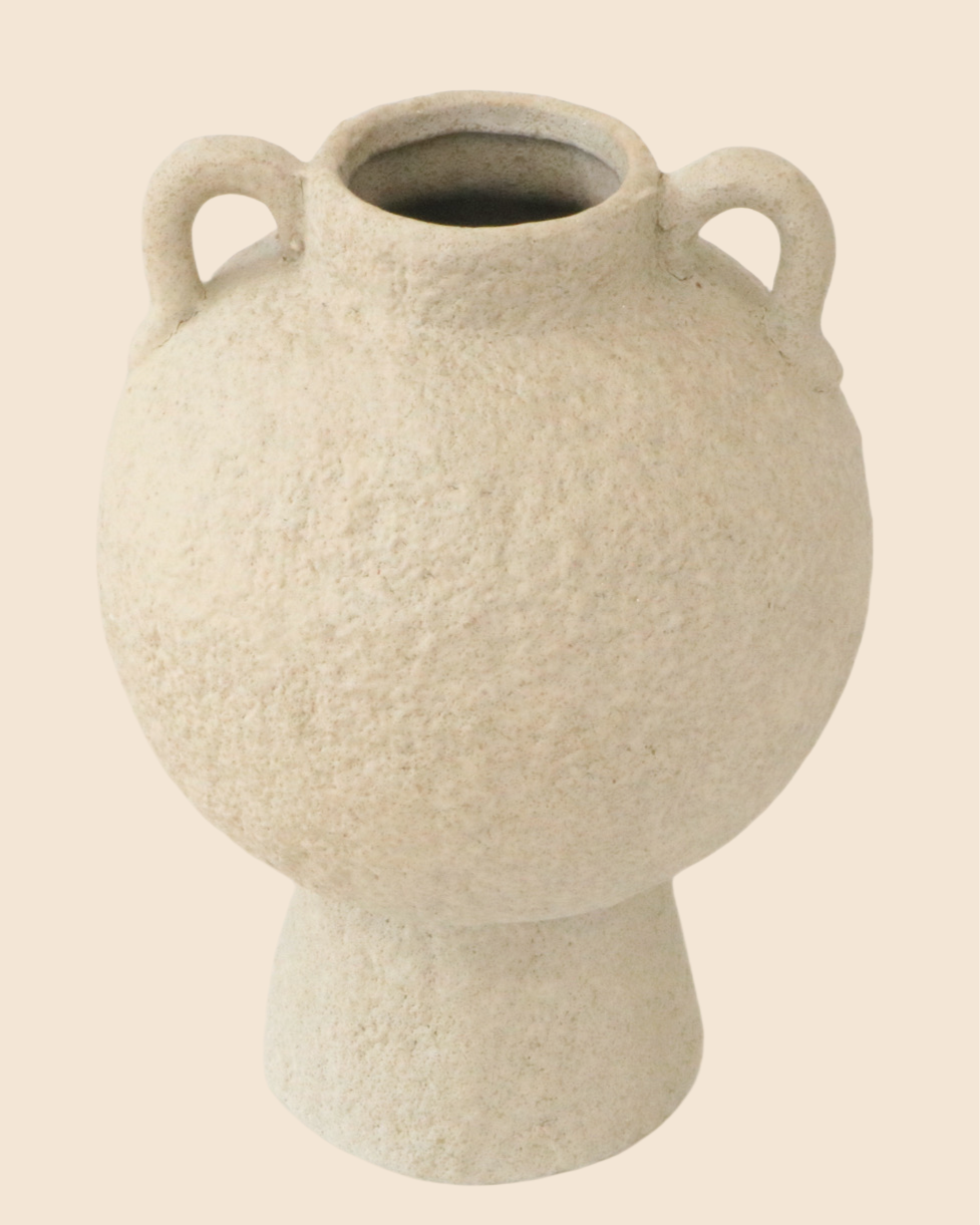 Rustic Ceramic Vase with Dual Handles