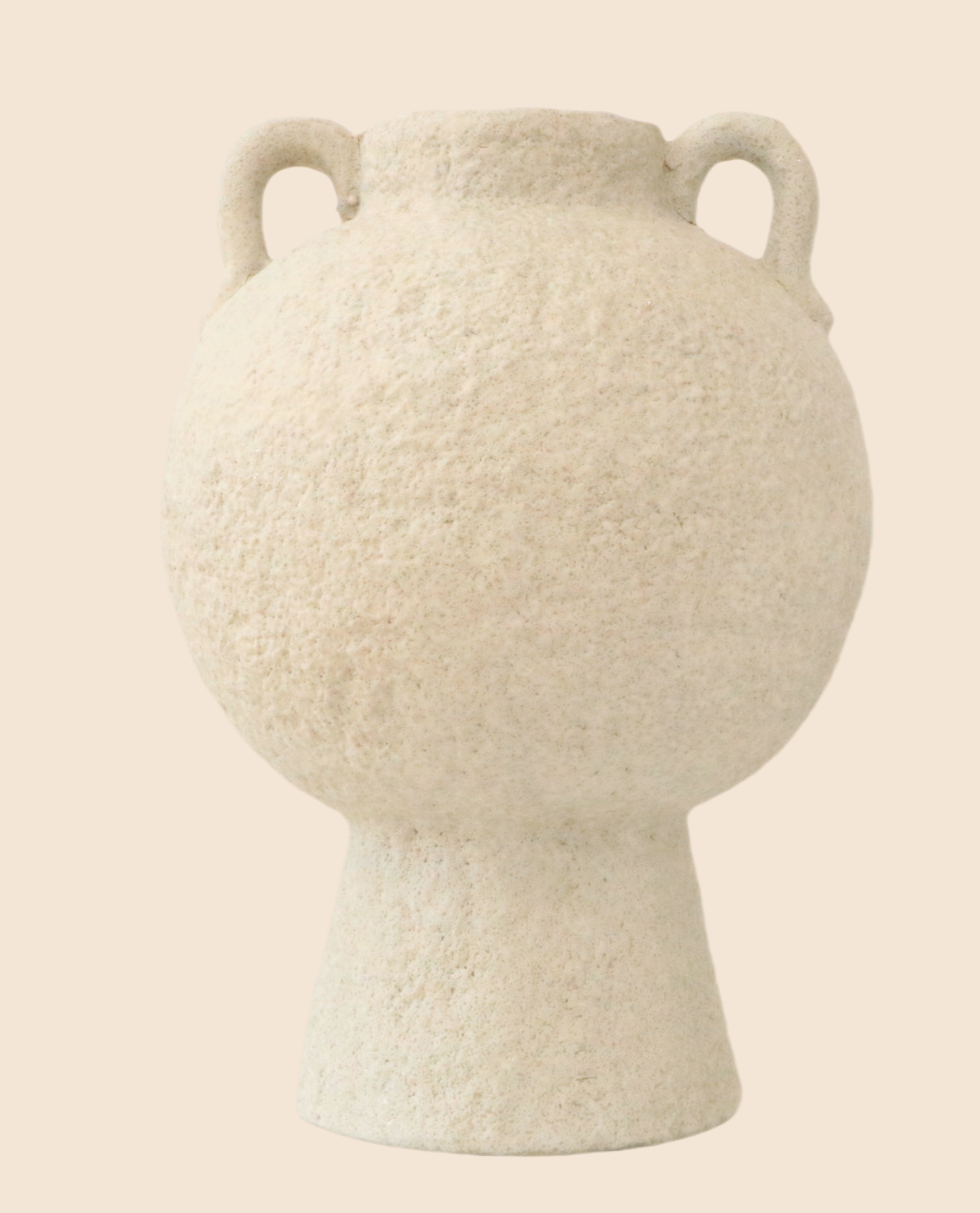 Rustic Ceramic Vase with Dual Handles