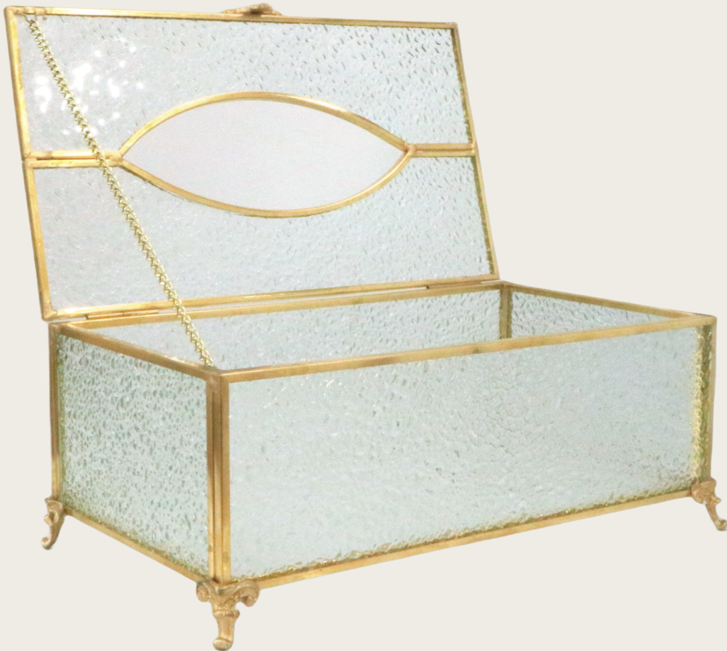 Elegant Vintage Glass Tissue Box