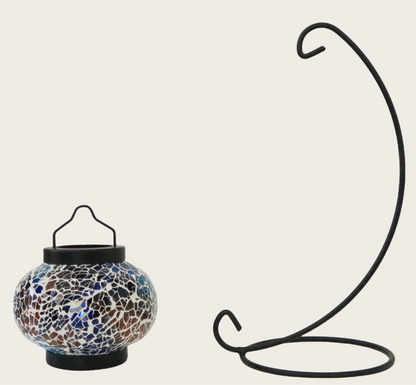 Mosaic Glass Hanging Candle Holder