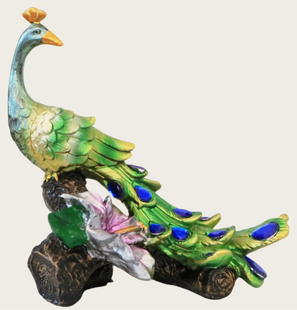 Hand-Painted Peacock Sculpture