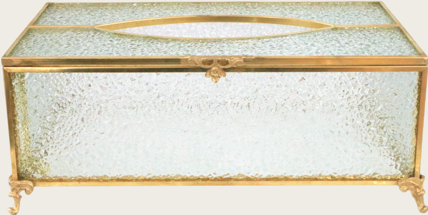Elegant Vintage Glass Tissue Box